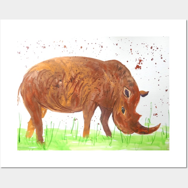 Happy Rhinoceros Wall Art by Casimirasquirkyart